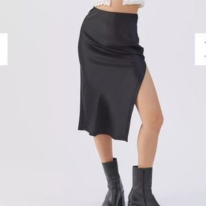 UO Edy Satin Midi Skirt